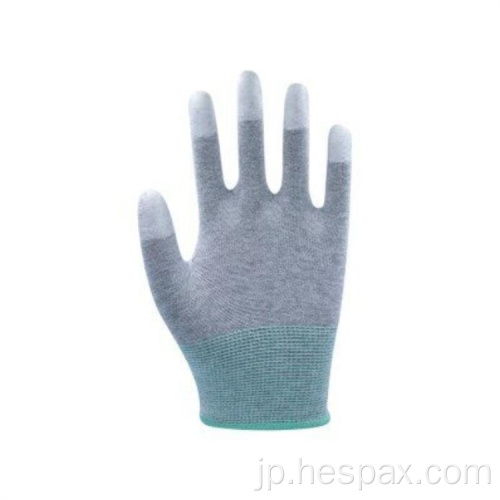 HespaxカーボンファイバーシームレスPUフィンガー浸漬手袋
